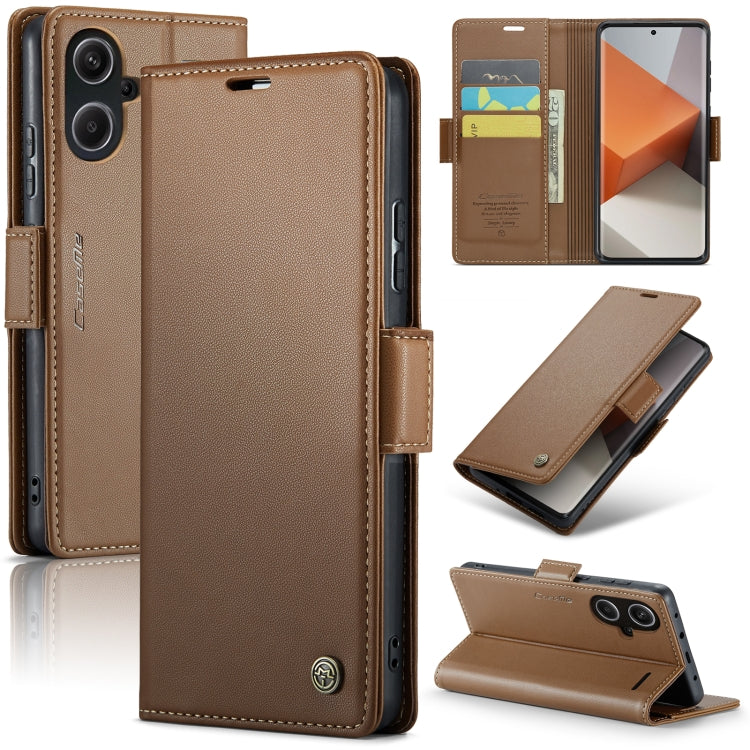 Custodia portafoglio in pelle con RFID per Xiaomi Redmi Note 13