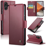 Custodia portafoglio in pelle con RFID per Xiaomi Redmi Note 13