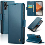 Custodia portafoglio in pelle con RFID per Xiaomi Redmi Note 13