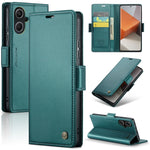 Custodia portafoglio in pelle con RFID per Xiaomi Redmi Note 13