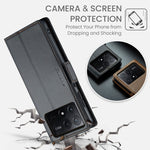 Custodia portafoglio in pelle con fibbia per Xiaomi 14 Pro