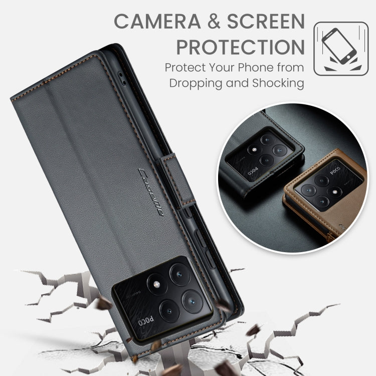 Custodia portafoglio in pelle con fibbia per Xiaomi 14 Pro