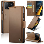 Custodia portafoglio in pelle con fibbia per Xiaomi 14 Pro