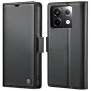 Custodia per telefono in pelle antifurto RFID CaseMe 023 con fibbia a farfalla, For Xiaomi Redmi Note 13 Pro 4G, For Xiaomi Redmi Note 13 4G, For Xiaomi Redmi 13C 4G / 13C 5G, For Xiaomi Poco C65 4G