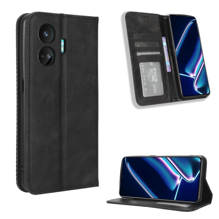 Custodia per telefono in pelle con trama retrò con fibbia magnetica, For Realme C65 4G, For Realme GT Neo5 SE