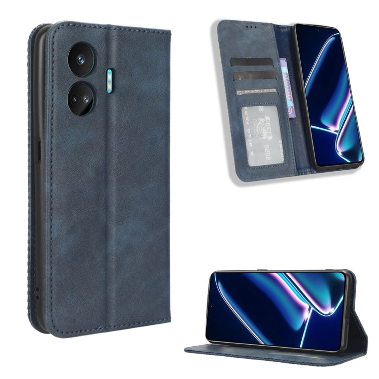 Custodia per telefono in pelle con trama retrò con fibbia magnetica, For Realme C65 4G, For Realme GT Neo5 SE
