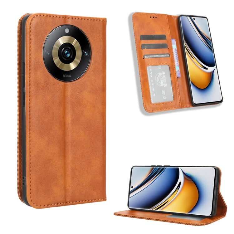 Custodia in pelle con fibbia magnetica per Realme 11 4G