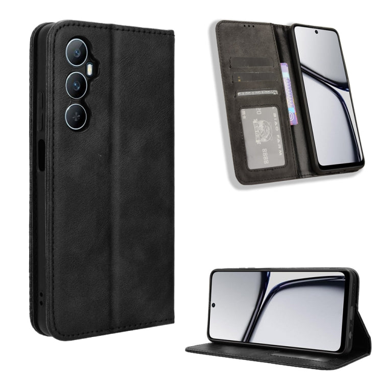 Custodia per telefono in pelle con trama retrò con fibbia magnetica, For Realme C65 4G, For Realme GT Neo5 SE
