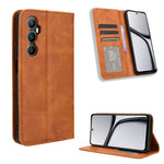 Custodia per telefono in pelle con trama retrò con fibbia magnetica, For Realme C65 4G, For Realme GT Neo5 SE