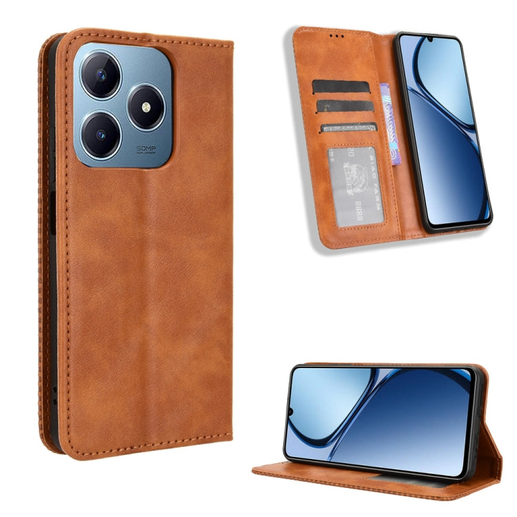 Custodia in pelle con fibbia magnetica per Realme 13+ 5G e modelli compatibili