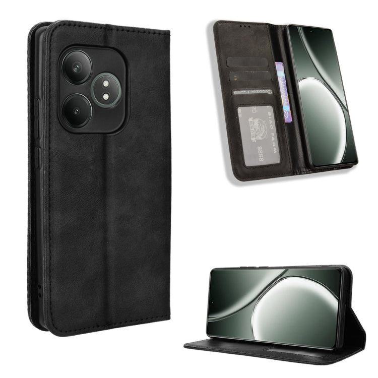Custodia in pelle con fibbia magnetica per Realme 13+ 5G e modelli compatibili