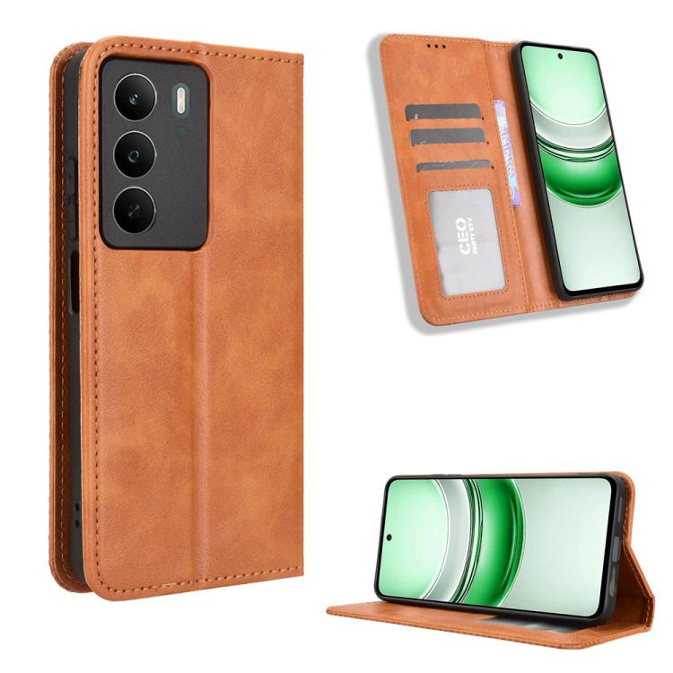 Custodia in pelle con fibbia magnetica per Realme C71 4G e modelli compatibili