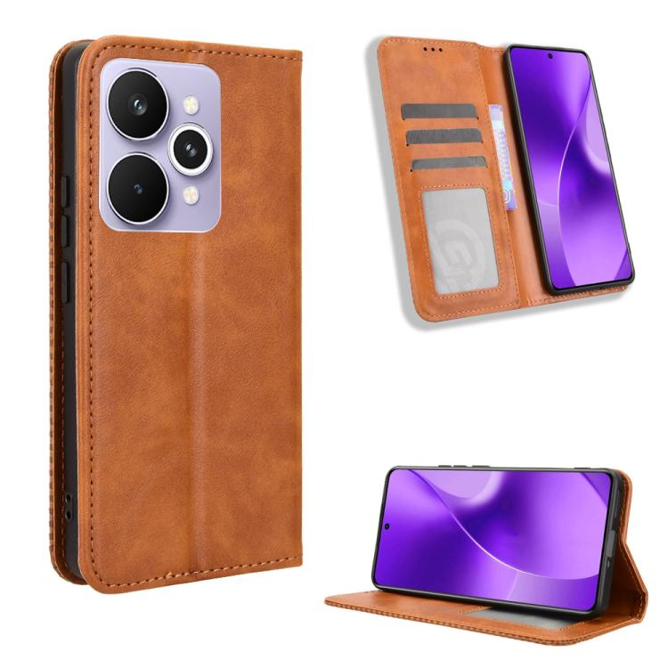 Custodia in pelle con fibbia magnetica per Realme P4 Pro 5G