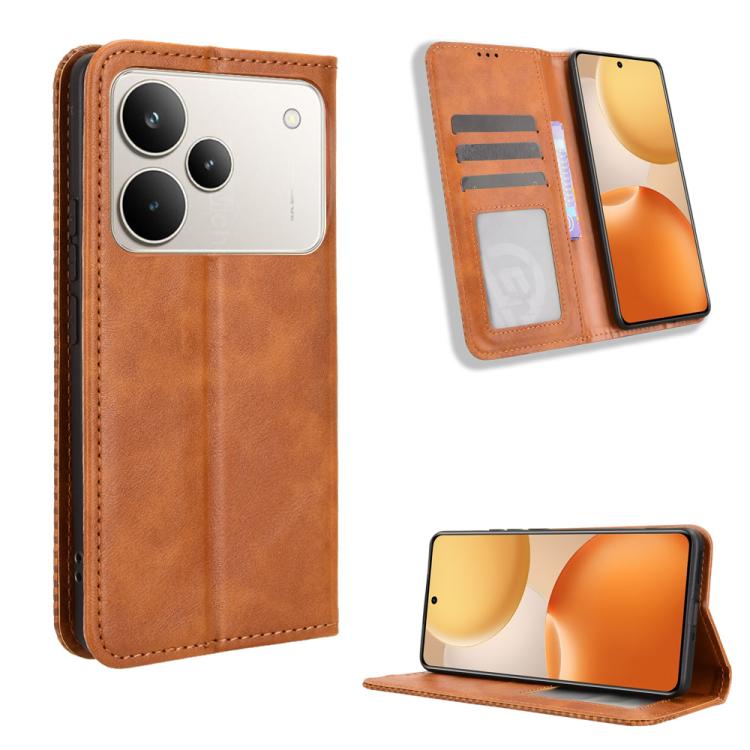 Custodia in pelle con fibbia magnetica per Realme P4 Pro 5G