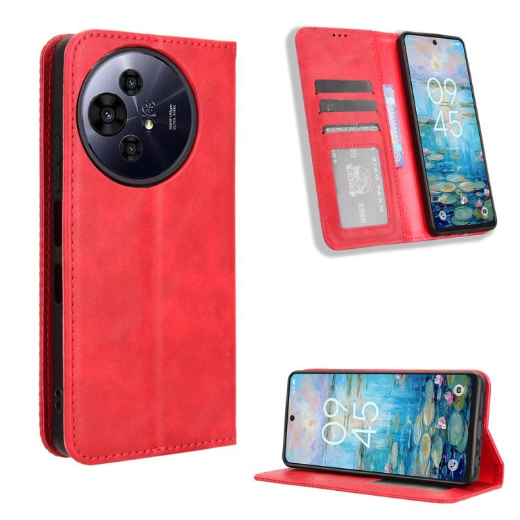 Custodia per telefono in pelle con trama retrò con fibbia magnetica, For TCL 60 SE NxtPaper 5G, For TCL 60 NxtPaper, For TCL 605 / 60 SE, For TCL 60R 5G, For TCL 503, For TCL 50 NxtPaper 5G / 50 Pro NxtPaper 5G