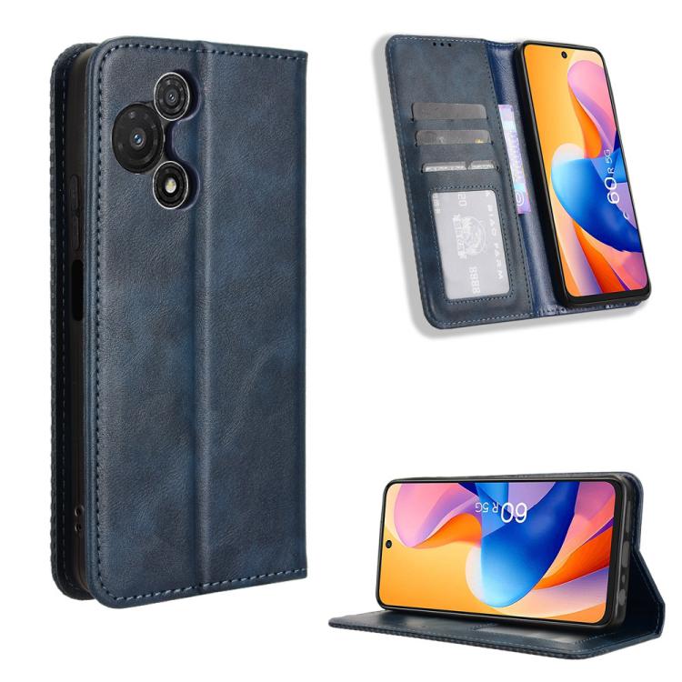 Custodia per telefono in pelle con trama retrò con fibbia magnetica, For TCL 60 SE NxtPaper 5G, For TCL 60 NxtPaper, For TCL 605 / 60 SE, For TCL 60R 5G, For TCL 503, For TCL 50 NxtPaper 5G / 50 Pro NxtPaper 5G
