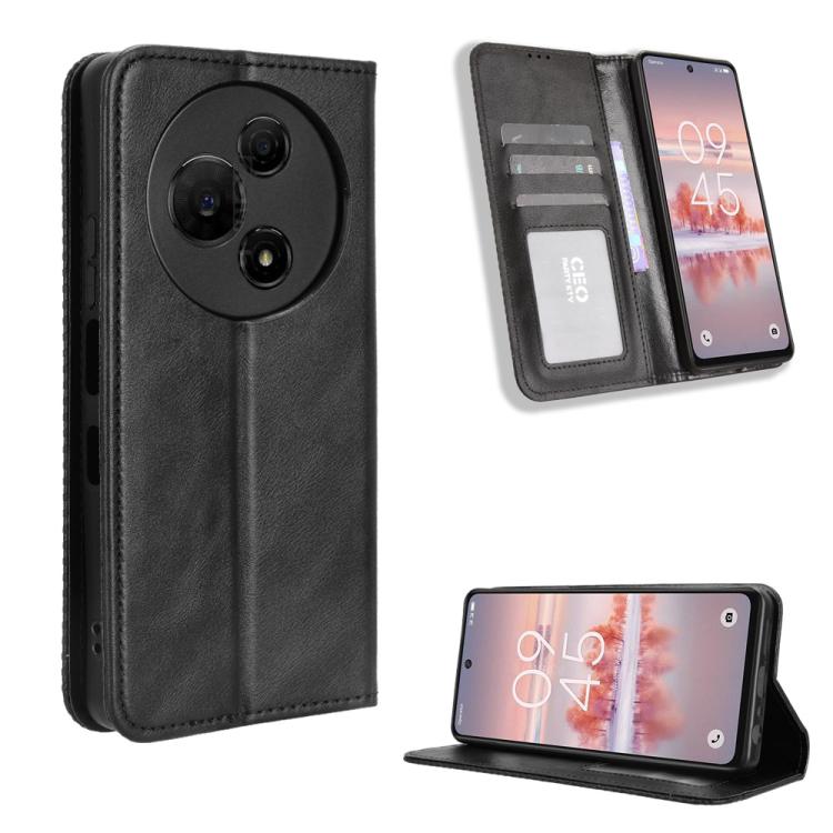 Custodia per telefono in pelle con trama retrò con fibbia magnetica, For TCL 60 SE NxtPaper 5G, For TCL 60 NxtPaper, For TCL 605 / 60 SE, For TCL 60R 5G, For TCL 503, For TCL 50 NxtPaper 5G / 50 Pro NxtPaper 5G