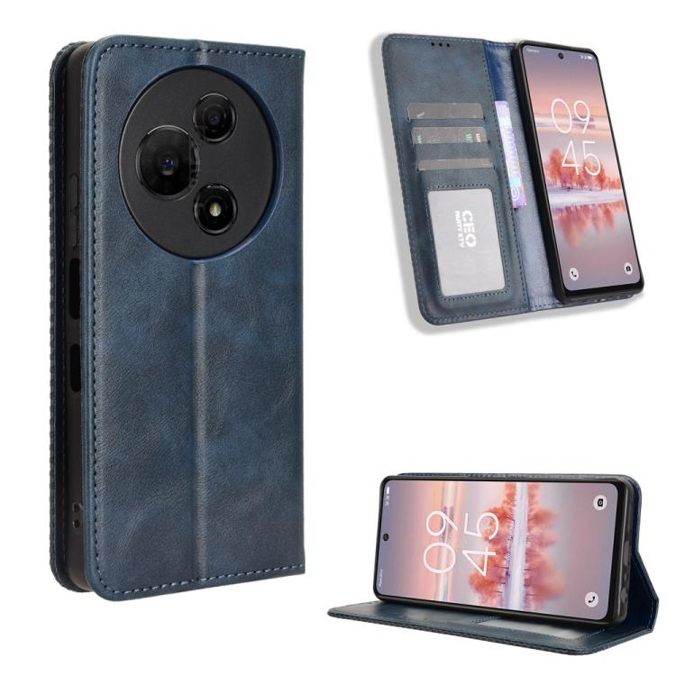 Custodia per telefono in pelle con trama retrò con fibbia magnetica, For TCL 60 SE NxtPaper 5G, For TCL 60 NxtPaper, For TCL 605 / 60 SE, For TCL 60R 5G, For TCL 503, For TCL 50 NxtPaper 5G / 50 Pro NxtPaper 5G