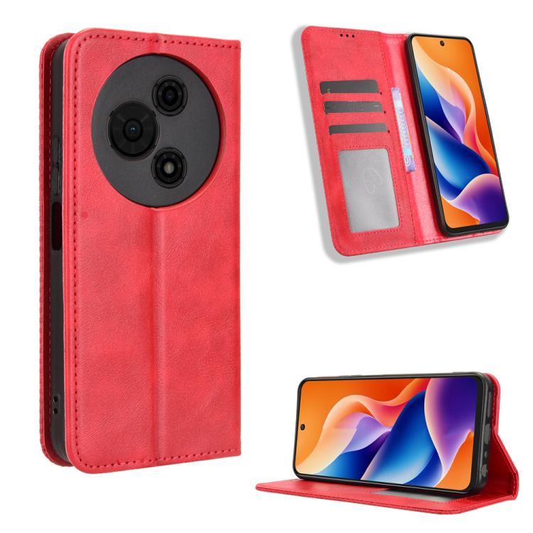 Custodia per telefono in pelle con trama retrò con fibbia magnetica, For TCL 60 SE NxtPaper 5G, For TCL 60 NxtPaper, For TCL 605 / 60 SE, For TCL 60R 5G, For TCL 503, For TCL 50 NxtPaper 5G / 50 Pro NxtPaper 5G