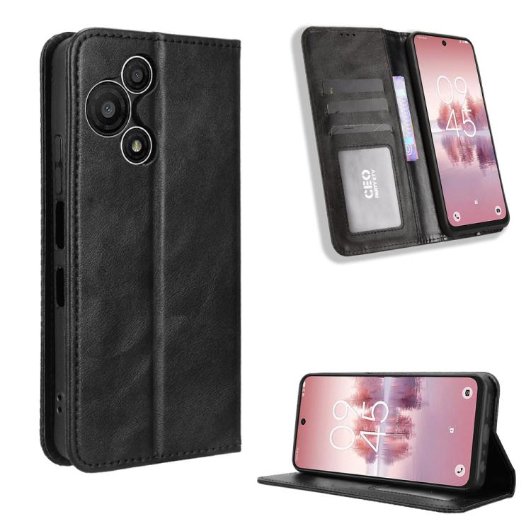 Custodia per telefono in pelle con trama retrò con fibbia magnetica, For TCL 60 SE NxtPaper 5G, For TCL 60 NxtPaper, For TCL 605 / 60 SE, For TCL 60R 5G, For TCL 503, For TCL 50 NxtPaper 5G / 50 Pro NxtPaper 5G