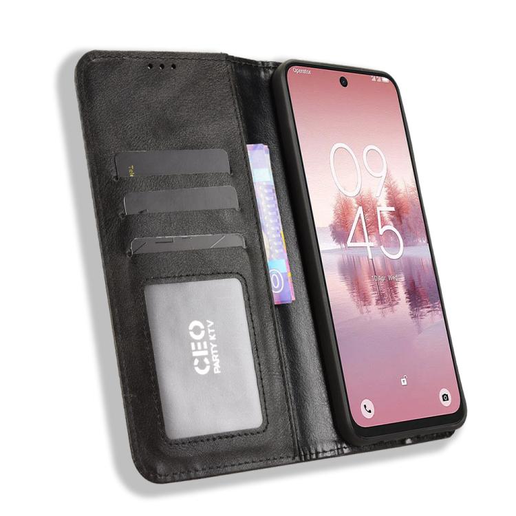 Custodia per telefono in pelle con trama retrò con fibbia magnetica, For TCL 60 SE NxtPaper 5G, For TCL 60 NxtPaper, For TCL 605 / 60 SE, For TCL 60R 5G, For TCL 503, For TCL 50 NxtPaper 5G / 50 Pro NxtPaper 5G