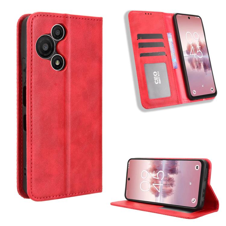 Custodia per telefono in pelle con trama retrò con fibbia magnetica, For TCL 60 SE NxtPaper 5G, For TCL 60 NxtPaper, For TCL 605 / 60 SE, For TCL 60R 5G, For TCL 503, For TCL 50 NxtPaper 5G / 50 Pro NxtPaper 5G