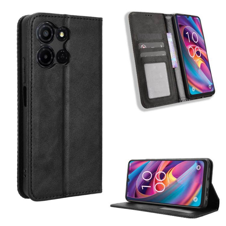 Custodia per telefono in pelle con trama retrò con fibbia magnetica, For TCL K70 5G / K70 XE, For TCL K70 SE T453D, For TCL K70 4G / K70 Power 4G, For TCL NxtPaper 70 Pro 5G, For TCL K32 5G / K33 5G, For TCL NxtPaper 60 Ultra 5G