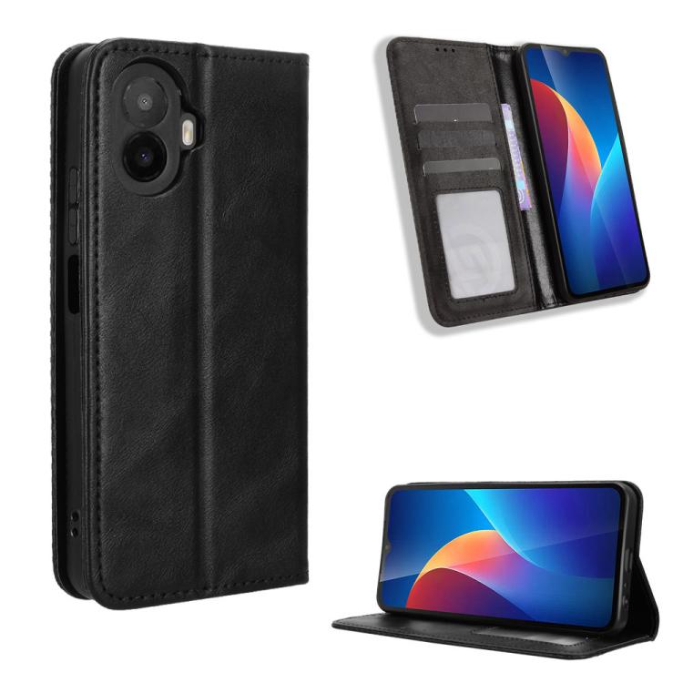 Custodia per telefono in pelle con trama retrò con fibbia magnetica, For TCL K70 5G / K70 XE, For TCL K70 SE T453D, For TCL K70 4G / K70 Power 4G, For TCL NxtPaper 70 Pro 5G, For TCL K32 5G / K33 5G, For TCL NxtPaper 60 Ultra 5G