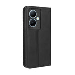 Custodia per telefono in pelle con trama retrò con fibbia magnetica, For vivo Y78 Plus, For vivo Y16 / iQOO Z7i, For vivo Y100 5G, For vivo Y33T / Y33s / Y21 / Y21s, For vivo Y33T 2023 V2317A