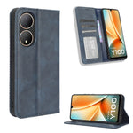 Custodia per telefono in pelle con trama retrò con fibbia magnetica, For vivo Y78 Plus, For vivo Y16 / iQOO Z7i, For vivo Y100 5G, For vivo Y33T / Y33s / Y21 / Y21s, For vivo Y33T 2023 V2317A