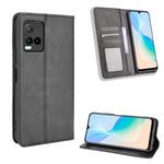 Custodia per telefono in pelle con trama retrò con fibbia magnetica, For vivo Y78 Plus, For vivo Y16 / iQOO Z7i, For vivo Y100 5G, For vivo Y33T / Y33s / Y21 / Y21s, For vivo Y33T 2023 V2317A