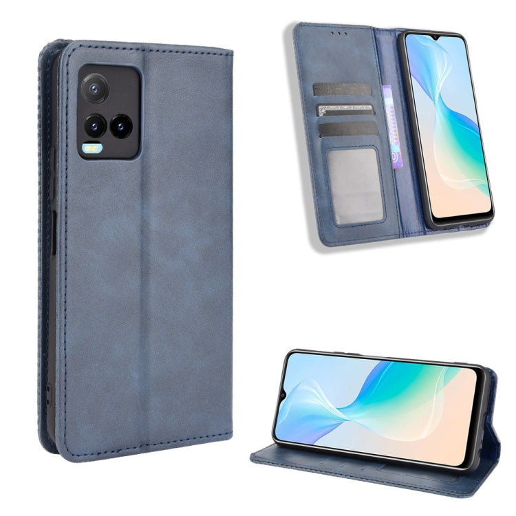 Custodia per telefono in pelle con trama retrò con fibbia magnetica, For vivo Y78 Plus, For vivo Y16 / iQOO Z7i, For vivo Y100 5G, For vivo Y33T / Y33s / Y21 / Y21s, For vivo Y33T 2023 V2317A