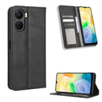 Custodia per telefono in pelle con trama retrò con fibbia magnetica, For vivo Y78 Plus, For vivo Y16 / iQOO Z7i, For vivo Y100 5G, For vivo Y33T / Y33s / Y21 / Y21s, For vivo Y33T 2023 V2317A