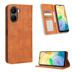 Custodia per telefono in pelle con trama retrò con fibbia magnetica, For vivo Y78 Plus, For vivo Y16 / iQOO Z7i, For vivo Y100 5G, For vivo Y33T / Y33s / Y21 / Y21s, For vivo Y33T 2023 V2317A