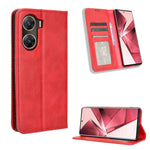 Custodia per telefono in pelle con trama retrò con fibbia magnetica, For vivo Y17s 4G, For vivo V29e 5G, For vivo Y27 / Y36 5G / 4G, For vivo Y35+ 5G, For vivo S17 5G / S17 Pro, For vivo S17e