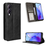 Custodia per telefono in pelle con trama retrò con fibbia magnetica, For vivo Y78 Plus, For vivo Y16 / iQOO Z7i, For vivo Y100 5G, For vivo Y33T / Y33s / Y21 / Y21s, For vivo Y33T 2023 V2317A