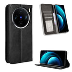 Custodia per telefono in pelle con trama retrò con fibbia magnetica, For vivo V30 5G / V30 Pro 5G, For vivo S18 5G / S18 Pro, For vivo S18e 5G, For vivo X100 Pro 5G, For vivo X100 5G, For vivo V29E / Y200 5G