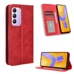 Custodia per telefono in pelle con trama retrò con fibbia magnetica, For vivo S19 5G, For vivo Y28 4G, For vivo X100 Ultra 5G, For vivo Y38 5G / Y200i 5G, For vivo Y03 4G, For vivo Y200e 5G / Y100 5G IND