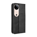 Custodia per telefono in pelle con trama retrò con fibbia magnetica, For vivo S19 5G, For vivo Y28 4G, For vivo X100 Ultra 5G, For vivo Y38 5G / Y200i 5G, For vivo Y03 4G, For vivo Y200e 5G / Y100 5G IND