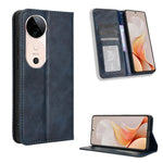 Custodia per telefono in pelle con trama retrò con fibbia magnetica, For vivo S19 5G, For vivo Y28 4G, For vivo X100 Ultra 5G, For vivo Y38 5G / Y200i 5G, For vivo Y03 4G, For vivo Y200e 5G / Y100 5G IND