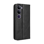 Custodia per telefono in pelle con trama retrò con fibbia magnetica, For vivo V40 Lite 4G / 5G IDN, For vivo V40e 5G / iQOO Z9S 5G, For vivo T3 Pro 5G / iQOO Z9S Pro 5G, For vivo V30e 5G / V40 Lite 5G, For vivo Y58 5G, For vivo S19 Pro 5G / V40 5G