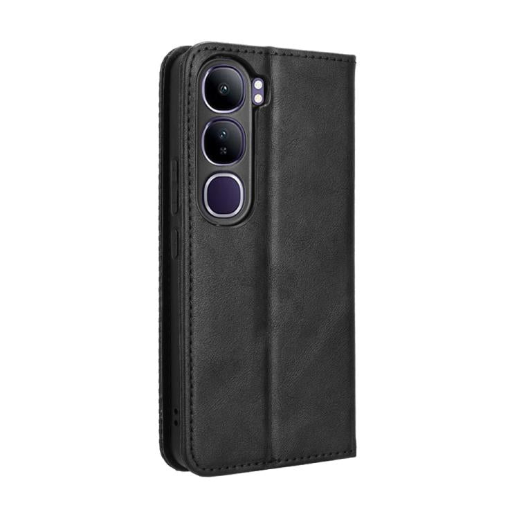 Custodia per telefono in pelle con trama retrò con fibbia magnetica, For vivo V40 Lite 4G / 5G IDN, For vivo V40e 5G / iQOO Z9S 5G, For vivo T3 Pro 5G / iQOO Z9S Pro 5G, For vivo V30e 5G / V40 Lite 5G, For vivo Y58 5G, For vivo S19 Pro 5G / V40 5G