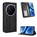Custodia per telefono in pelle con trama retrò con fibbia magnetica, For vivo Y04 4G / Y29s 5G, For vivo V50 5G, For vivo Y19s 4G, For vivo X200 5G, For vivo X200 Pro mini 5G, For vivo X200 Pro 5G