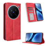 Custodia per telefono in pelle con trama retrò con fibbia magnetica, For vivo Y04 4G / Y29s 5G, For vivo V50 5G, For vivo Y19s 4G, For vivo X200 5G, For vivo X200 Pro mini 5G, For vivo X200 Pro 5G