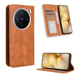 Custodia per telefono in pelle con trama retrò con fibbia magnetica, For vivo Y04 4G / Y29s 5G, For vivo V50 5G, For vivo Y19s 4G, For vivo X200 5G, For vivo X200 Pro mini 5G, For vivo X200 Pro 5G