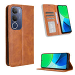 Custodia per telefono in pelle con trama retrò con fibbia magnetica, For vivo Y04 4G / Y29s 5G, For vivo V50 5G, For vivo Y19s 4G, For vivo X200 5G, For vivo X200 Pro mini 5G, For vivo X200 Pro 5G