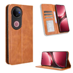 Custodia per telefono in pelle con trama retrò con fibbia magnetica, For vivo Y04 4G / Y29s 5G, For vivo V50 5G, For vivo Y19s 4G, For vivo X200 5G, For vivo X200 Pro mini 5G, For vivo X200 Pro 5G