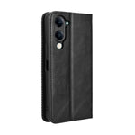 Custodia per telefono in pelle con trama retrò con fibbia magnetica, For vivo Y04 4G / Y29s 5G, For vivo V50 5G, For vivo Y19s 4G, For vivo X200 5G, For vivo X200 Pro mini 5G, For vivo X200 Pro 5G