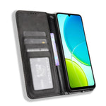 Custodia per telefono in pelle con trama retrò con fibbia magnetica, For vivo Y04 4G / Y29s 5G, For vivo V50 5G, For vivo Y19s 4G, For vivo X200 5G, For vivo X200 Pro mini 5G, For vivo X200 Pro 5G