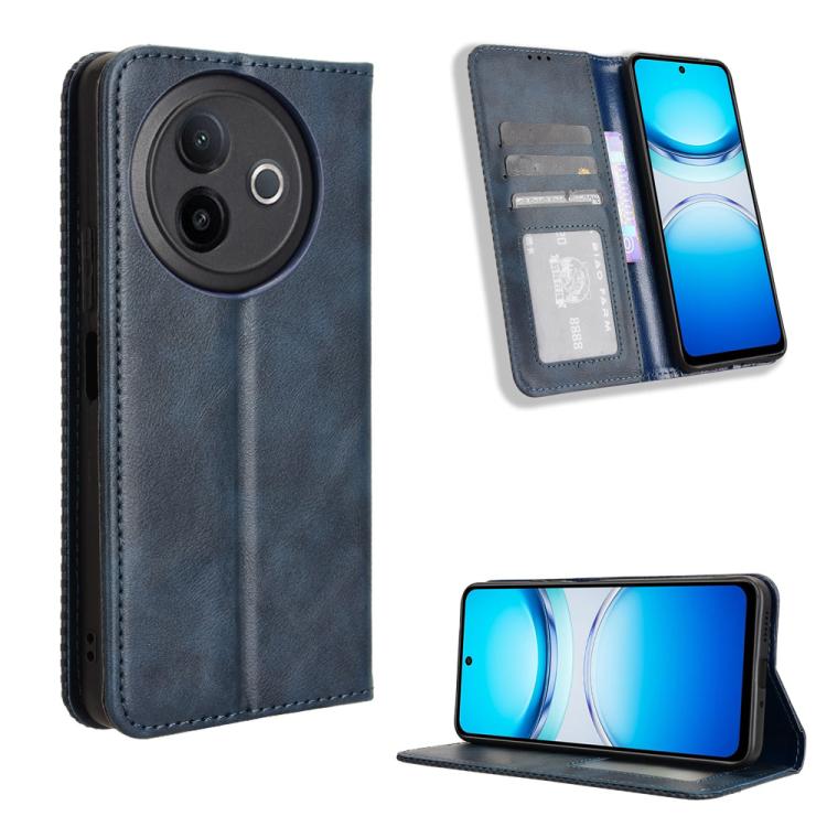 Custodia per telefono in pelle con trama retrò con fibbia magnetica, For vivo X200s 5G, For vivo T4 5G / iQOO Z10 5G Global, For vivo X200 Ultra 5G, For vivo V50 Lite 5G / 4G, For vivo Y39 5G / Y300i, For vivo Y29 4G / T4x 5G